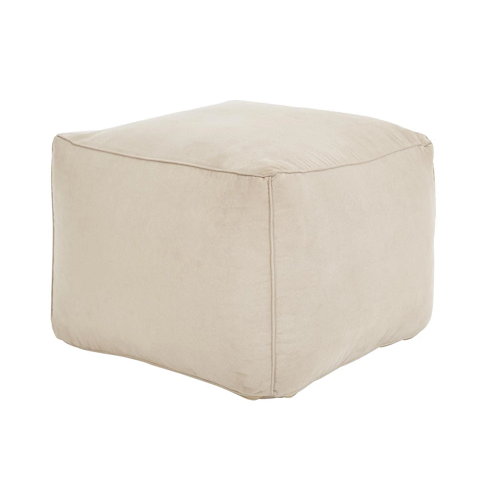 Pouf Bundle beige en poly-suède