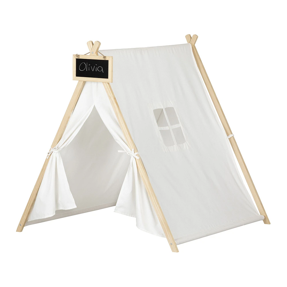 Sweedi Scandinavian Chalkboard Play Tent with White and Natural by South Shore Furniture