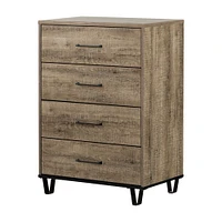 Arlen 4-Drawer Chest in Weathered Oak by South Shore Furniture