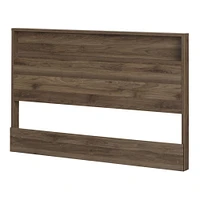 South Shore Furniture Musano Full/Queen Headboard with Storage Shelf - Natural Walnut