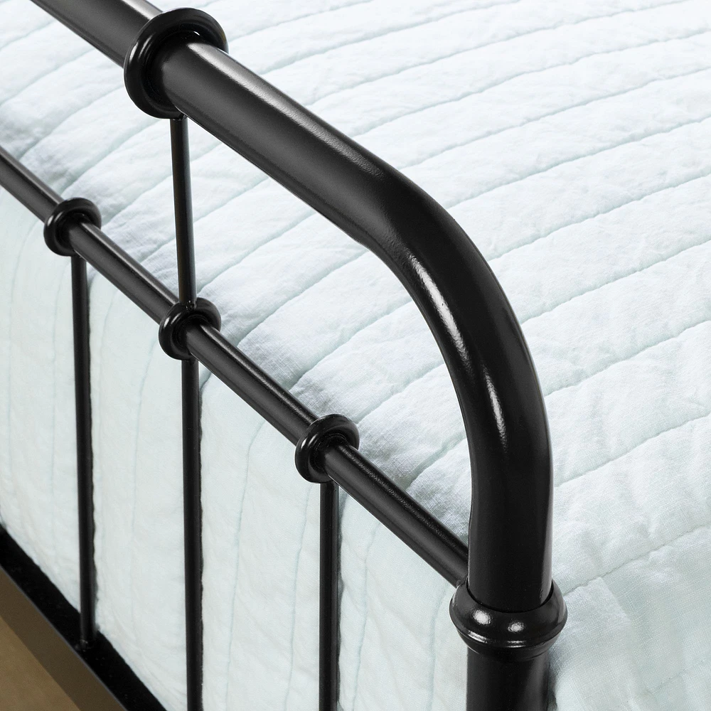 Cotton Candy Twin Metal Platform Bed with Headboard and Footboard by South Shore Furniture - Black