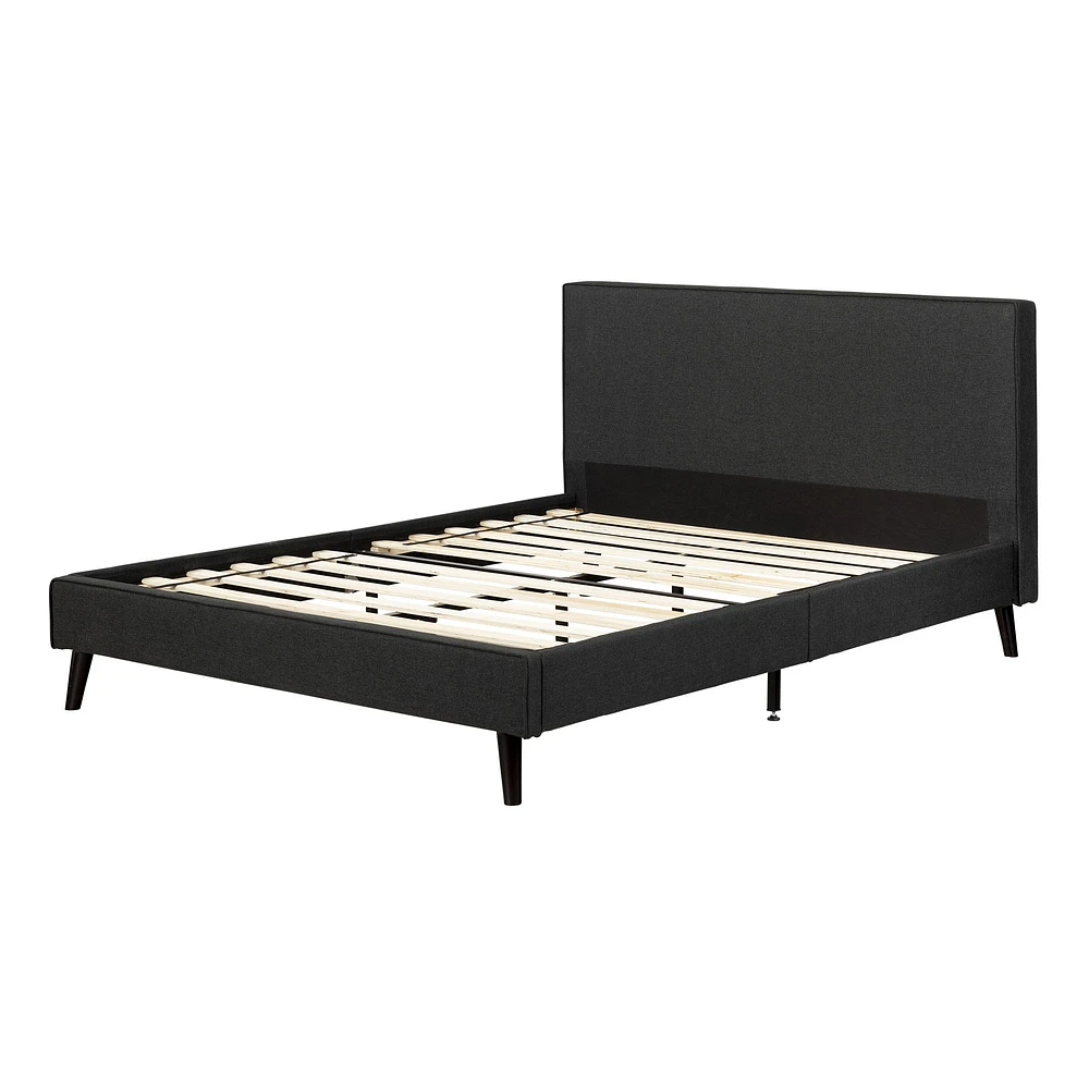 South Shore Furniture Musano Queen Upholstered Complete Bed - Matte Charcoal