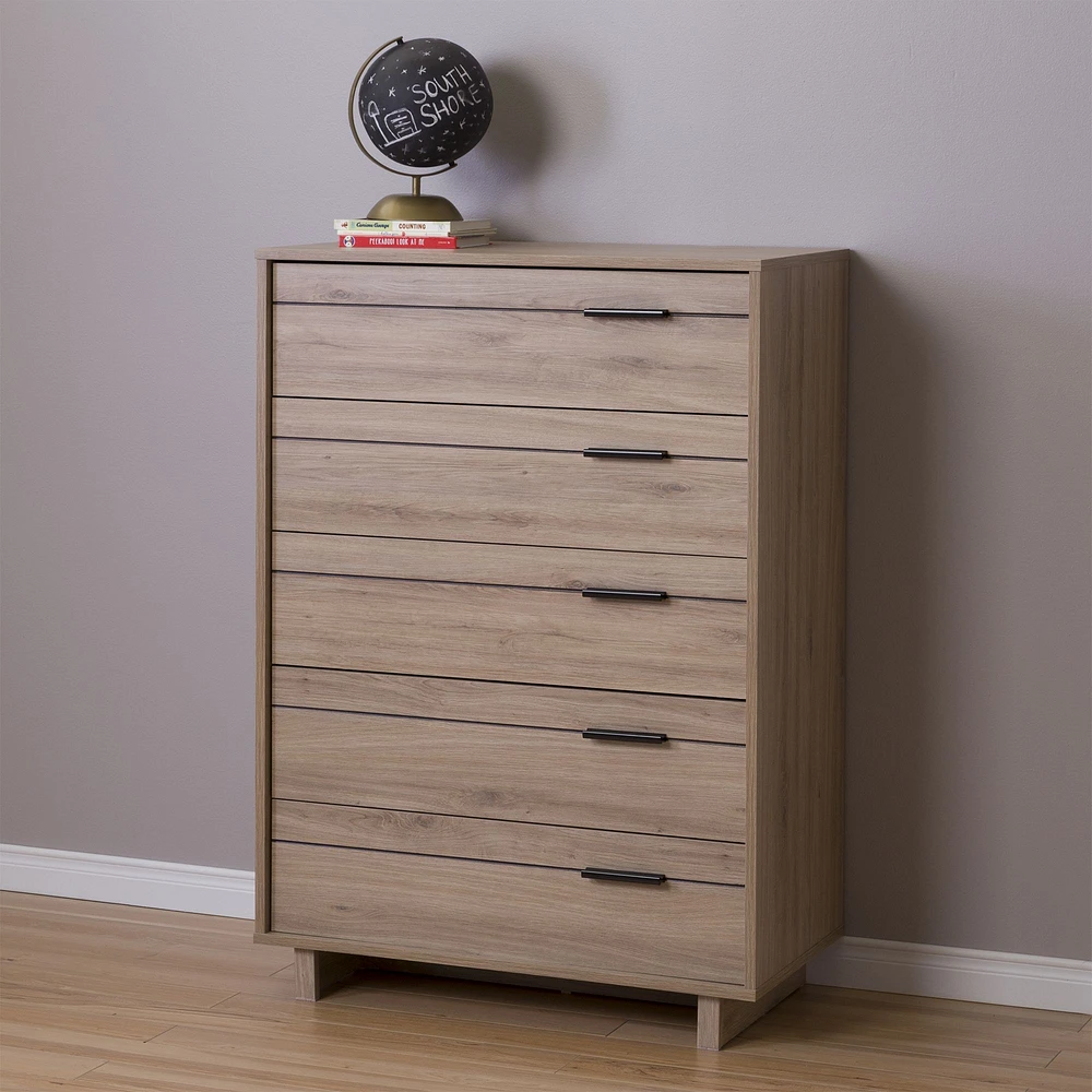 Commode à 5 tiroirs Fynn en chêne Rustique par South Shore Furniture