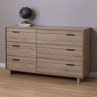 Fynn 6-Drawer Double Dresser Rustic Oak by South Shore Furniture