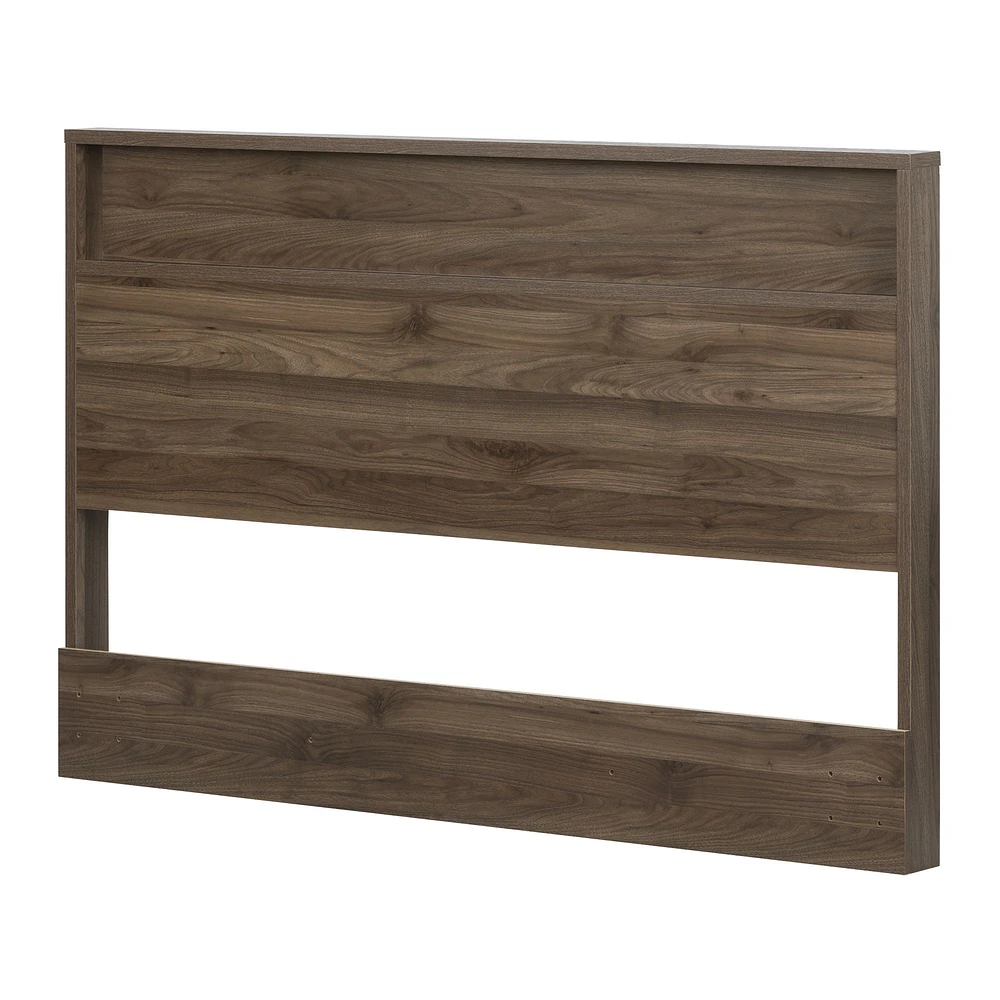 Tête de Lit double/grand avec espace de rangement ouvert Tao en noyer par South Shore Furniture