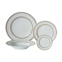 Majesty Gold 24-Piece Bone China Dinnerware Set by Brilliant