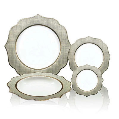 Novita 24-Piece Bone China Dinnerware Set by Brilliant