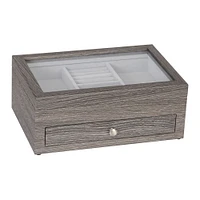 Mele and Co Ardene Woodgrain Veneer Jewellery Case - Grey