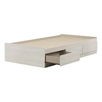 Fynn Twin Mates Bed with 3 Drawers Winter Oak by South Shore Furniture