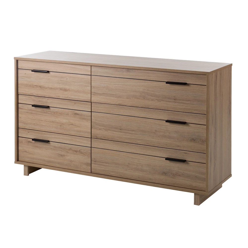 Fynn 6-Drawer Double Dresser Rustic Oak by South Shore Furniture