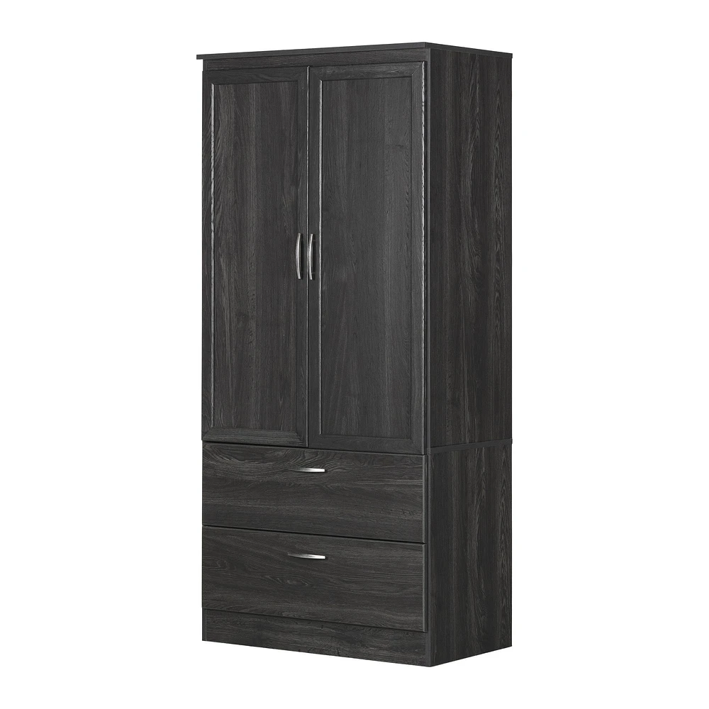 Acapella Wardrobe Armoire Grey Oak by South Shore Furniture