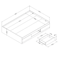 Lit matelot double avec tiroirs Arlen en chêne vieilli par South Shore Furniture