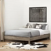 Munich Full Platform Bed on Legs - Rustic Style Weathered Oak by South Shore Furniture