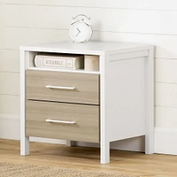 Munich 2-Drawer Nightstand White and Soft Elm by South Shore Furniture