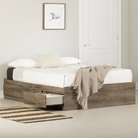 Arlen Full Mates Bed with 3 Drawers Weathered Oak by South Shore Furniture