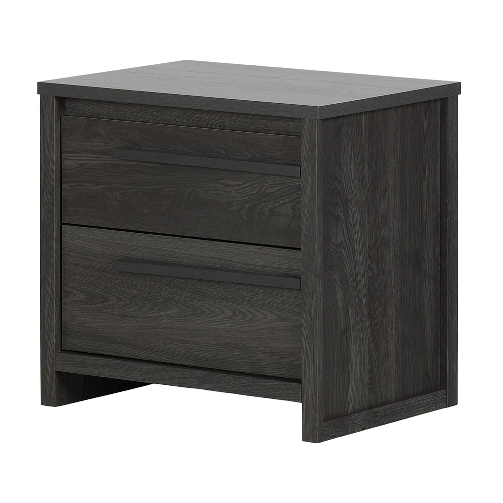 Tao 2-Drawer Nightstand in Grey Oak by South Shore Furniture