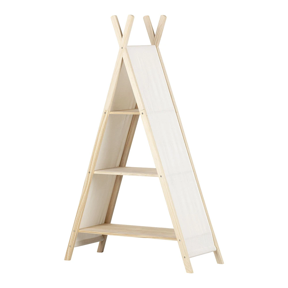 Sweedi Scandinavian Shelving Unit for kids in White and Natural Wood by South Shore Furniture