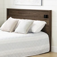 Tête de Lit double/grand avec espace de rangement ouvert Tao en noyer par South Shore Furniture