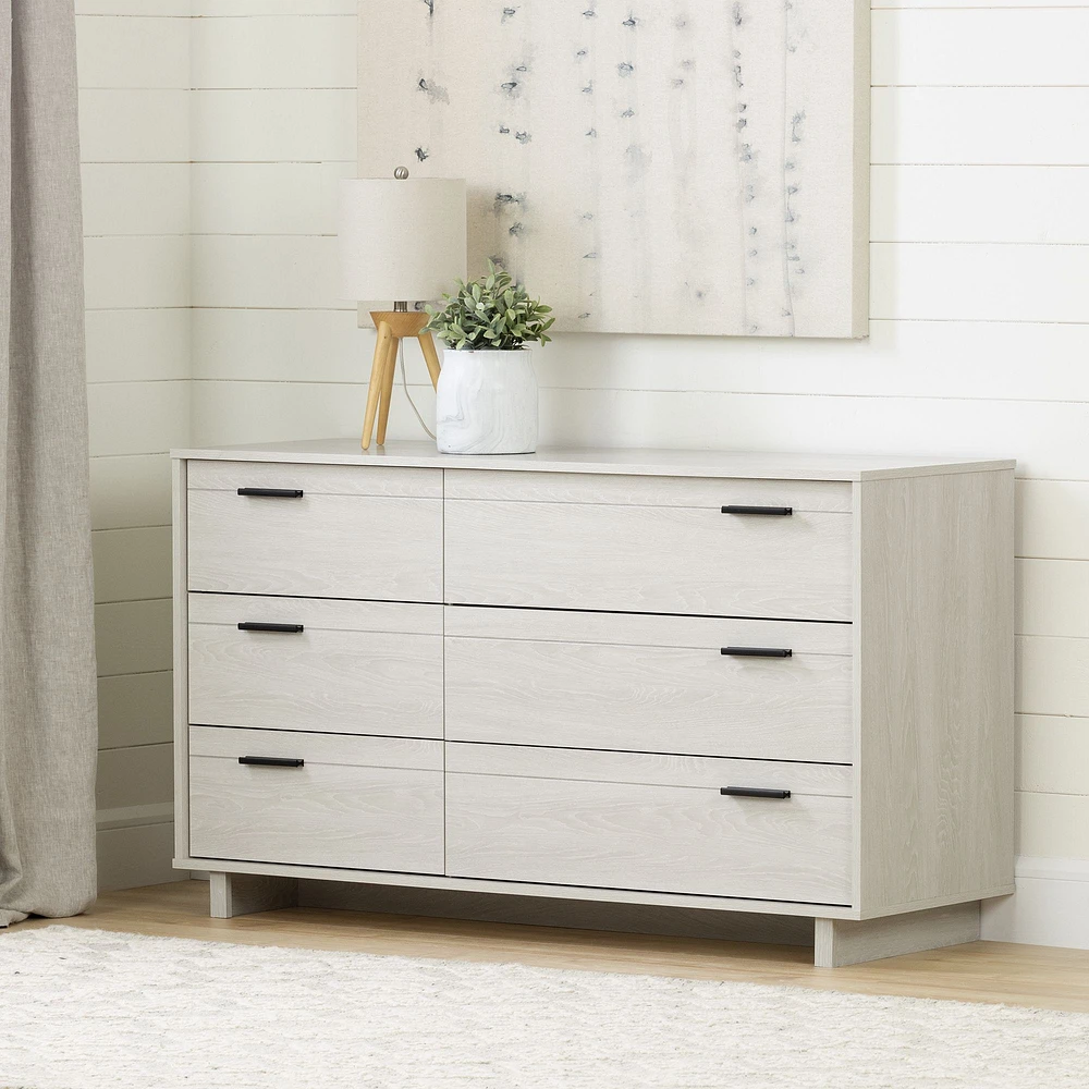 Fynn 6-Drawer Double Dresser Winter Oak by South Shore Furniture