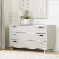 Fynn 6-Drawer Double Dresser Winter Oak by South Shore Furniture