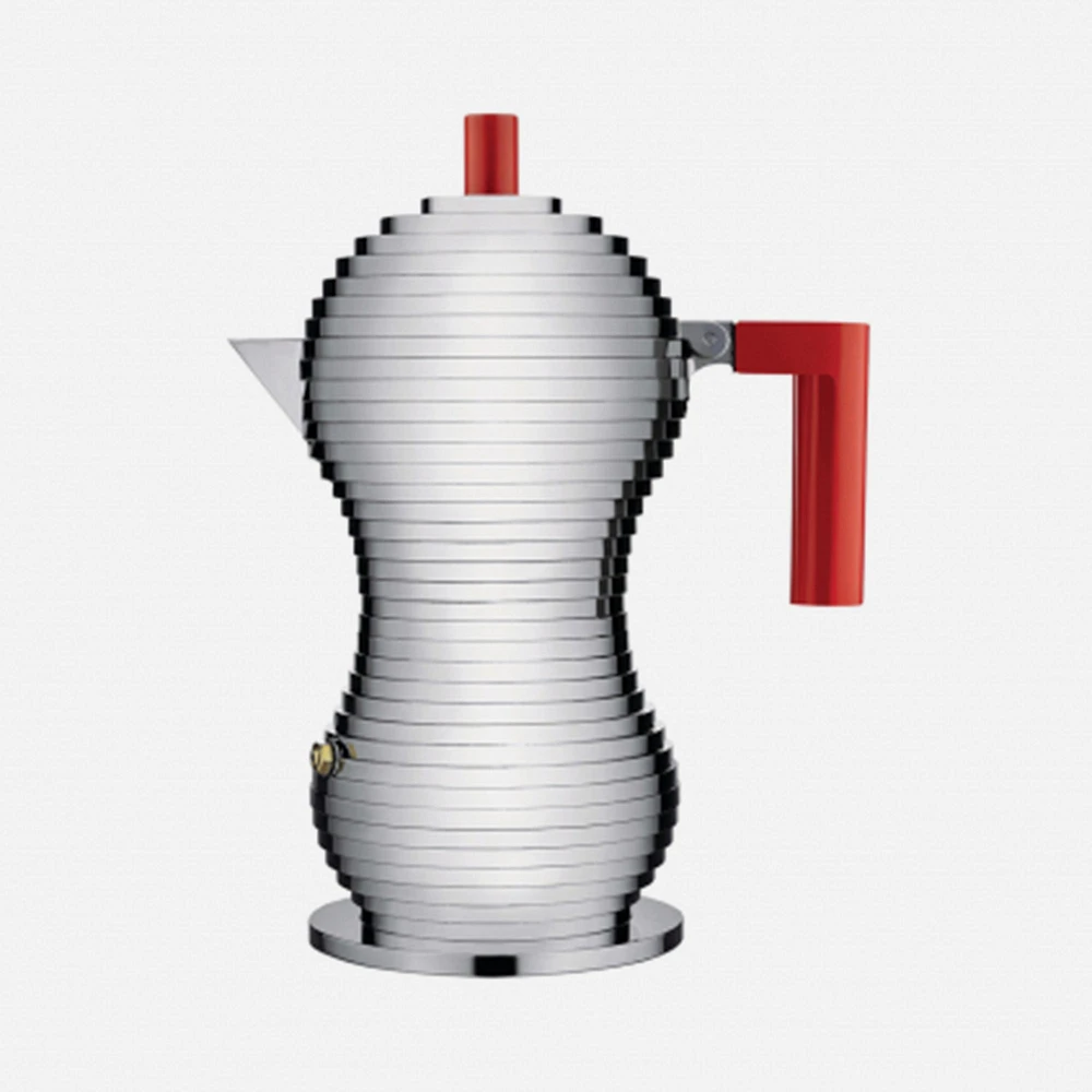 Cafetière à espresso rouge « Pulcina » par Alessi