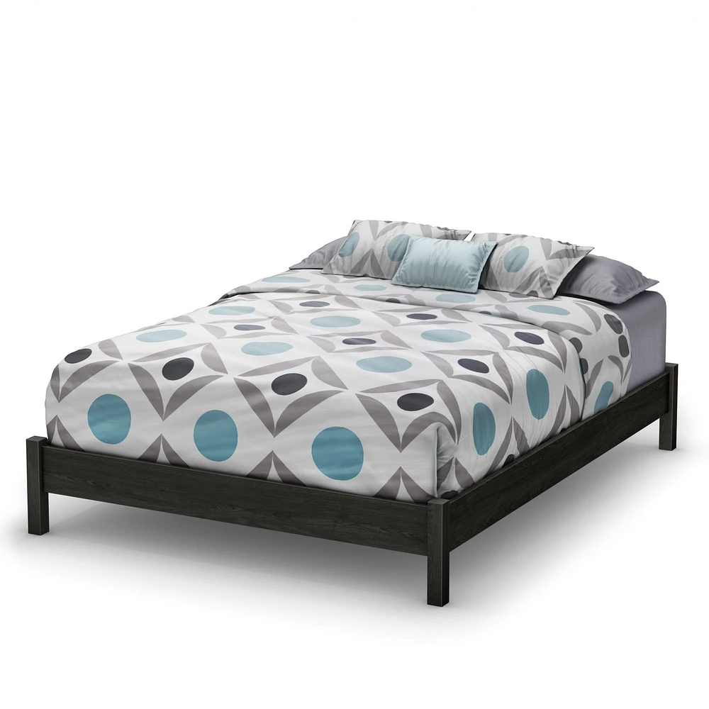 Tao Queen Platform Bed on Legs Grey Oak by South Shore Furniture