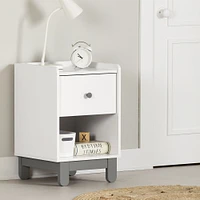 Bebble 1-Drawer Nightstand Soft Grey and White by South Shore Furniture