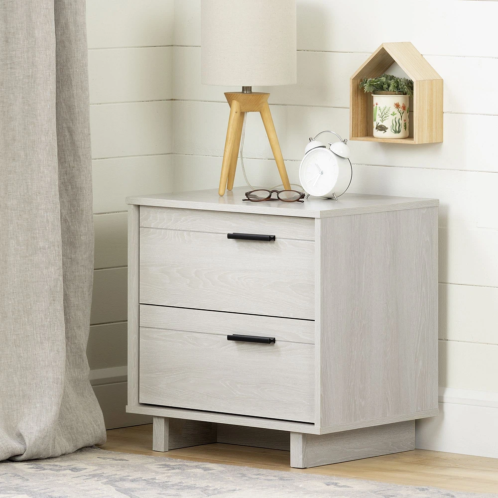 Fynn 2-Drawer Nightstand in Winter Oak by South Shore Furniture