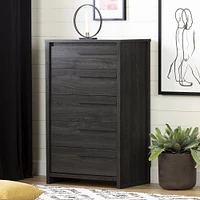 Tao 5-Drawer Chest Grey Oak by South Shore Furniture