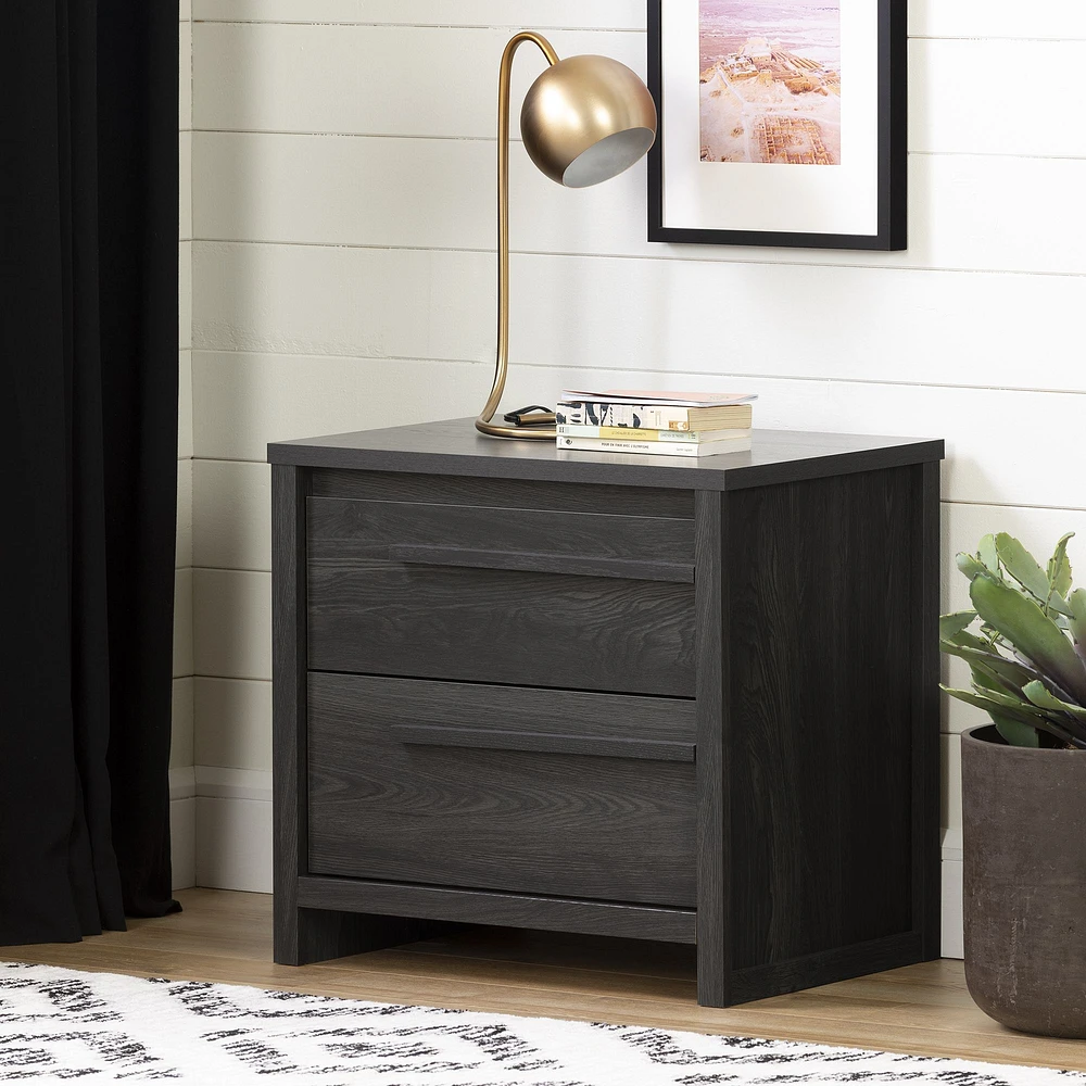 Tao 2-Drawer Nightstand in Grey Oak by South Shore Furniture