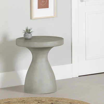 South Shore Furniture Bellulo Pedestal Side Table - Greige