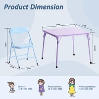 Ensemble de table et chaises pliables pour enfants, ensemble de 3 - Pastel