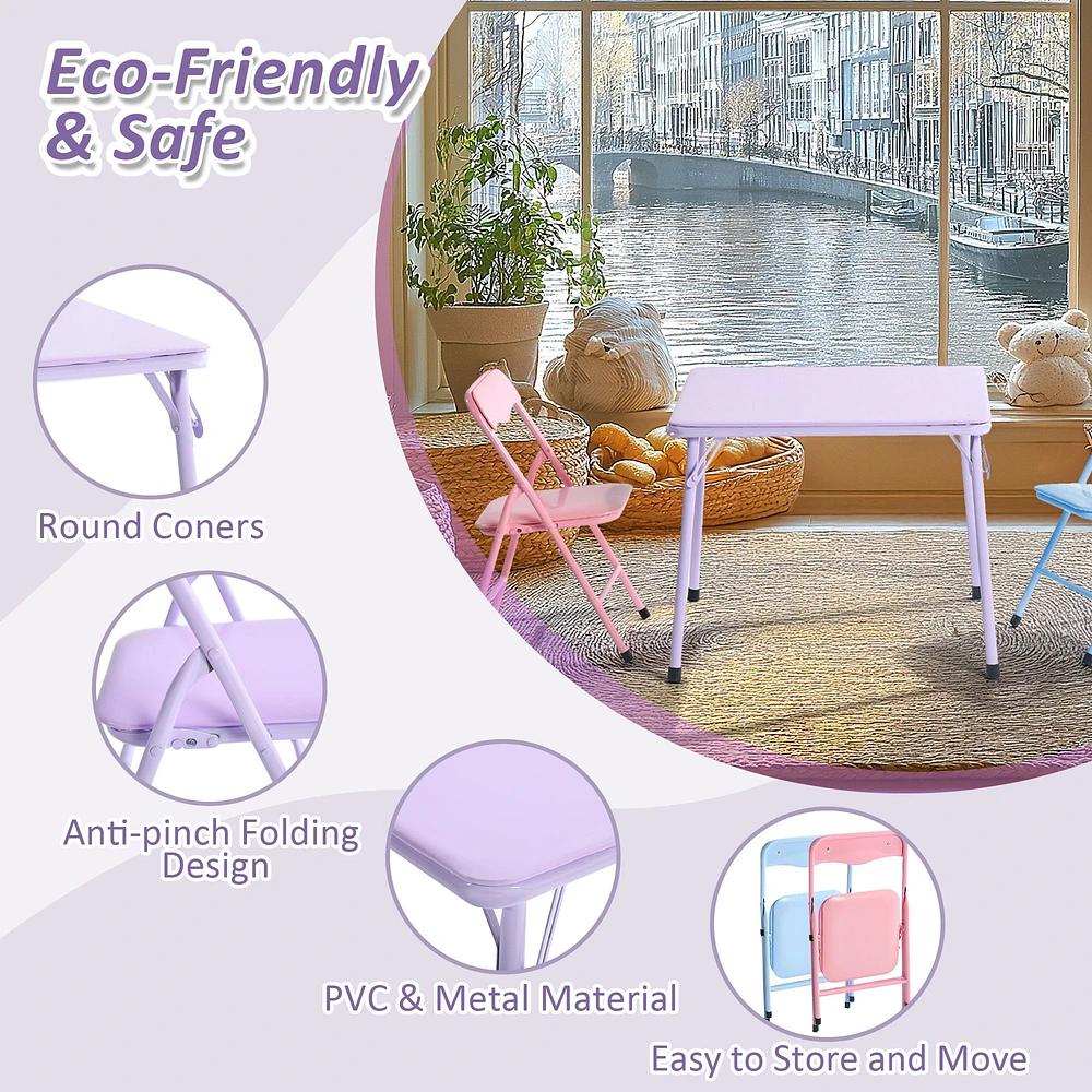 Ensemble de table et chaises pliables pour enfants, ensemble de 3 - Pastel