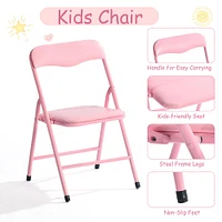 Kids Folding Table and Chairs Set, Set of 5 – Pastel