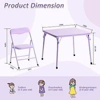 Kids Folding Table and Chairs Set, Set of 5 – Pastel