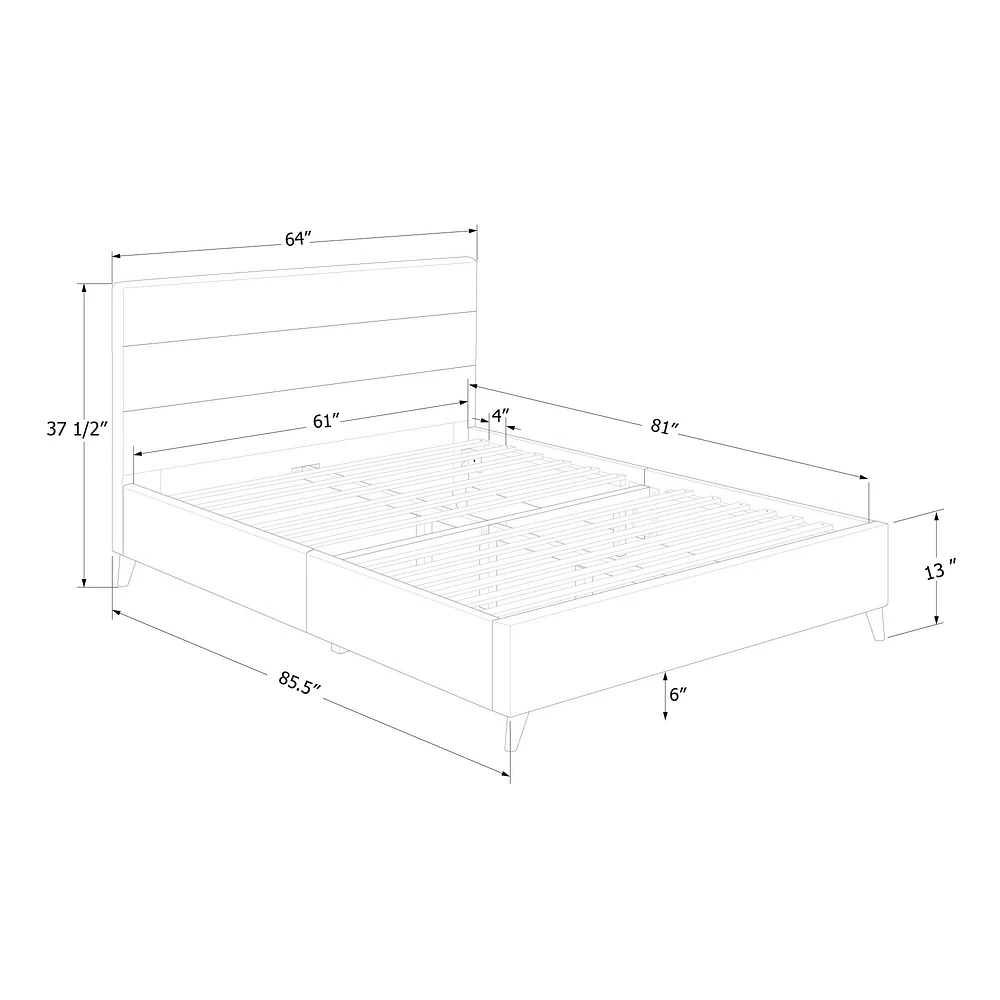 Hype Queen Upholstered Complete Platform Bed Green by South Shore Furniture