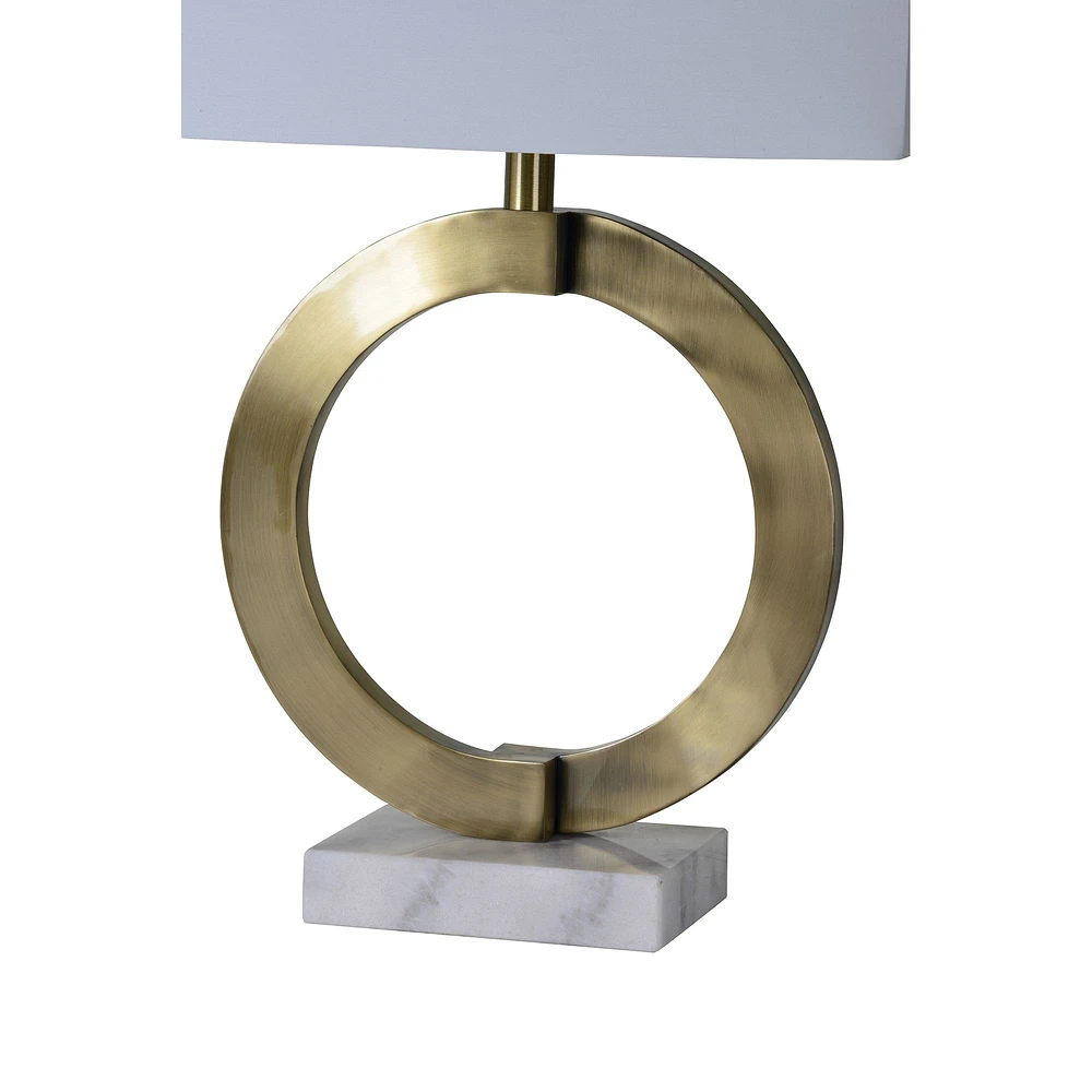 Lampe de table Skylar en fer blanc