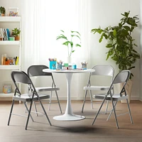 Modern Round Dining Table - White