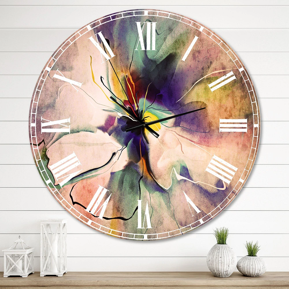 Abstract Creative Blue Flower Wall Clock