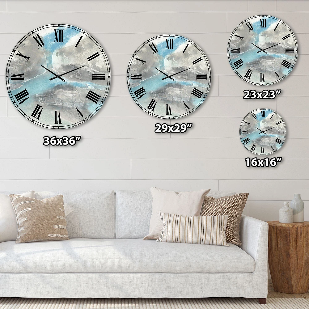 Watercolor Minimal Blue Tones Wall Clock