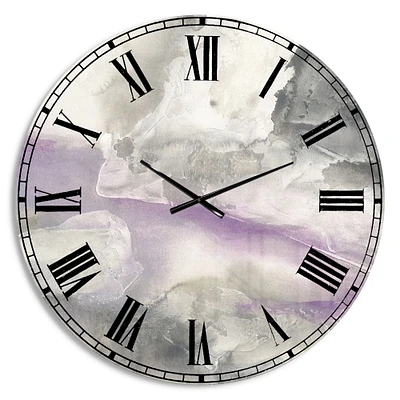 Watercolor Minimal Purple Tones I Oversized Wall Clock