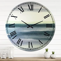 Mint Indigo Dawn I Metal Wall Clock