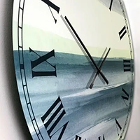 Mint Indigo Dawn I Metal Wall Clock