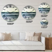 Mint Indigo Dawn I Metal Wall Clock