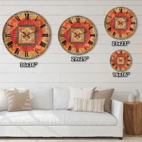 Moroccan Orange Tiles Collage Wall Clock