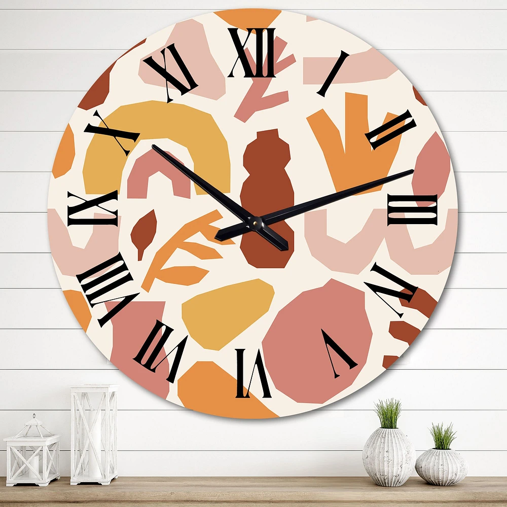 Enjoy Simple Things Mid Century Motivation Metal Wall Clock