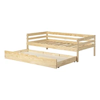 Lit jumeau gigogne Sweedi en bois massif naturel par South Shore Furniture