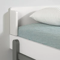 Bebble Twin Complete Bed Soft Grey and White by South Shore Furniture