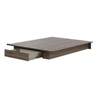 Tao Full/Queen Platform Bed with Storage Drawer Natural Walnut by South Shore Furniture