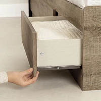 Munich Twin Mates Bed with 3 Drawers in Weathered Oak by South Shore Furniture